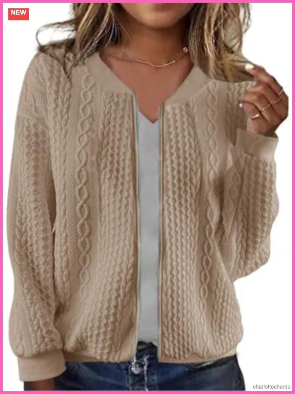 Women's Zip-Up Sweatshirt Jacket with Pockets